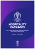 HOSPITALITY PACKAGES. ICC Cricket World Cup 2019 Official Venue Old Trafford, Manchester