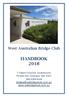 West Australian Bridge Club HANDBOOK 2018