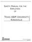 SAFETY MANUAL FOR THE EMPLOYEES TEXAS A&M UNIVERSITY KINGSVILLE