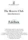 The Reserve Club. Introduction to. On Line Tee Time System For Private Clubs