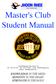 Master's Club Student Manual