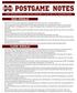 POSTGAME NOTES TEAM NOTABLES PLAYER NOTABLES