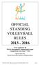 OFFICIAL STANDING VOLLEYBALL RULES