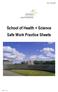 School of Health + Science Safe Work Practice Sheets