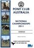 PONY CLUB AUSTRALIA NATIONAL CHAMPIONSHIPS 2011 SCHEDULE PONY CLUB ASSOCIATION OF VICTORIA INC PROUDLY HOSTED BY