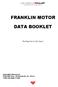 FRANKLIN MOTOR DATA BOOKLET