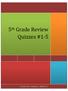 5 th Grade Review Quizzes #1-5