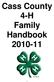 Cass County 4-H Family Handbook