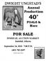 FOR SALE DWIGHT UNGSTAD S. Annual Production 40 + FOALS & More. INNISFAIL AUCTION MARKET Innisfail, Alberta