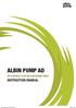 since 1928 ALBIN PUMP AD AIR OPERATED FLOATING DIAPHRAGM PUMPS INSTRUCTION MANUAL AD Instruction Manual-2011EE-GB.indd 1 25/07/11 09:45