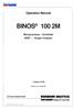 BINOS 100 2M. Operation Manual. Microprocessor - Controlled NDIR - / Oxygen Analyzer. 1. Edition 07/98. Managing The Process Better