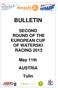 BULLETIN SECOND ROUND OF THE EUROPEAN CUP OF WATERSKI RACING May 11th AUSTRIA Tulln