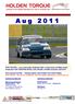 A u g Holden Club TORQUE Aug 2011 page COMING EVENTS COMING EVENTS