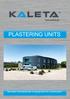 PLASTERING UNITS Branded manufacturer of equipment for construction