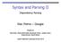 Syntax and Parsing II