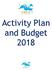 Activity Plan and Budget 2018