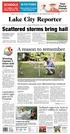 TUESDAY, MAY 27, 2014 YOUR COMMUNITY NEWSPAPER SINCE Lake City Reporter. Scattered storms bring hail LAKECITYREPORTER.COM