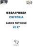 BBSA/IFBBSA CRITERIA LADIES PHYSIQUE