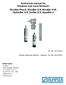 Instruction manual for Pressure and Level Sensors: NivuBar Plus II, NivuBar G II, NivuBar H III, HydroBar G II, UniBar E II, AquaBar II