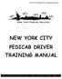 NEW YORK CITY PEDICAB DRIVER TRAINING MANUAL