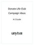Donate Life Club Campaign Ideas. A-Z Guide