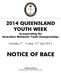 2014 QUEENSLAND YOUTH WEEK. Incorporating the Australian Midwinter Youth Championships NOTICE OF RACE