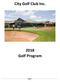 City Golf Club Inc Golf Program. Page 1
