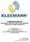 KLEEMANN HELLAS MECHANICAL CONSTRUCTIONS SOCIETE ANONYME INDUSTRIAL TRADING COMPANY S.A