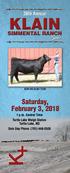 KLAIN. Welcome to our 2018 Production Sale! Simmental Ranch. Durnell & Darcy: Cells Durnell: Darcy: