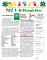 TGC 4-H Newsletter RECORDBOOKS. Important Reminders: June Special points of interest: