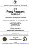 2013 Pony Pageant SCHEDULE