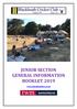 JUNIOR SECTION GENERAL INFORMATION BOOKLET 2019