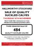 HALLWORTHY STOCKYARD SALE OF QUALITY SUCKLED CALVES THURSDAY 8TH NOVEMBER. Store Cattle Sale commences at 11am followed immediately by Suckled Calves