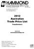2012 Australian Trade Price List