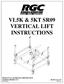 VL5K & 5KT SR09 VERTICAL LIFT INSTRUCTIONS