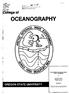 OCEANOGRAPHY OREGON STATE UNIVERSITY. gvto' of M!\'( Thomas M. Dillon Michael D. Brown Hotly C. Garrow OREGON