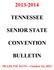TENNESSEE SENIOR STATE CONVENTION BULLETIN