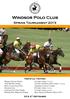 Windsor Polo Club. Spring Tournament Perpetual Trophies. A Grade subsidiary-final winner (12 Goal)