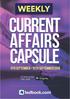 Current Affairs Weekly Capsule I 9 th to 15 th September 2018