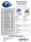 Shawnee State Game Notes