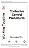 Contractor Control Procedures. Contractor Control Procedures. Working Together. November Borders College 24/11/2014.