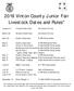 2019 Vinton County Junior Fair Livestock Dates and Rules*