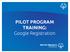 PILOT PROGRAM TRAINING: Google Registration