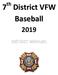 7th District VFW Baseball 2019 DISTRICT MANUAL