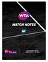 WOMEN S TENNIS ASSOCIATION MATCH NOTES DOHA, QATAR FEBRUARY 11-16, 2019 USD $916,131 WTA PREMIER EVENT