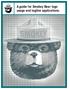 A guide for Smokey Bear logo usage and tagline applications.
