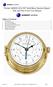 Fischer 1605GU /8 Solid Brass Nautical Quartz Tide and Time Clock User Manual