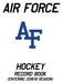 Air Force. Hockey. Record book. (Entering Season) Air Force hockey-- page 1