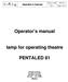 Operator s manual. lamp for operating theatre PENTALED 81