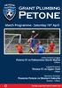 Petone. Grant plumbing. Match Programme - Saturday 18 th April. Petone FC vs Palmerston North Marist 3.00pm. Petone FC vs Upper Hutt 1.